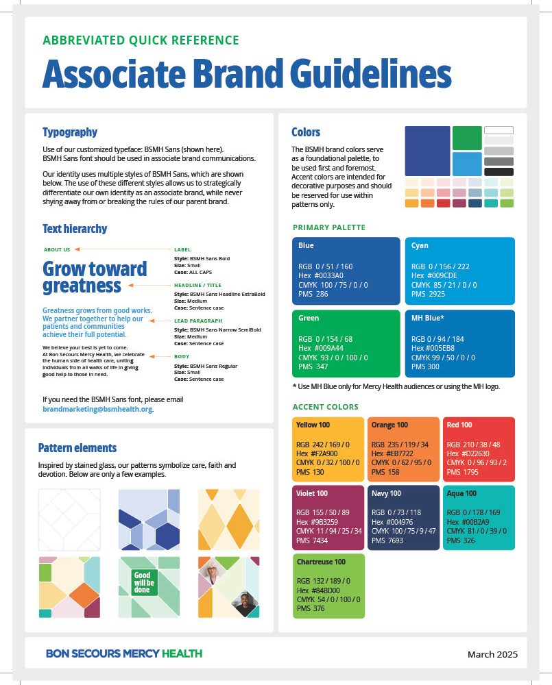 Associate Brand Cheat Sheet - 8.5×11 – 2-sided